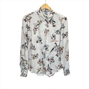 H&m  Button Down Bird Pattern Shirt